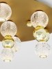 Złoty Plafon Kryształowe Kule Glamour LUCES EXCLUSIVAS PONCE LE42706 Molekularna Lampa Art Deco