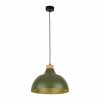 Minimalistyczna lampa wisząca w stylu rustykalnym zielona z elementem drewnianym CAP GREEN 5665 TK-Lighting 