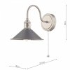 Chrom Kinkiet Ścienny Vintage Cynowany Klosz HADANO HAD0761-02 DAR LIGHTING