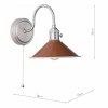 Chrom Kinkiet Ścienny Vintage Czerwony Klosz HADANO HAD0761-08 DAR LIGHTING