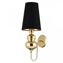 Czarny kinkiet lampa ścienna abażurowa aluminiowa designerska klasyczna elegancka QUEEN MB-8046-18 black gold Step Into Design