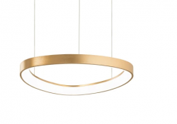 Designerska złota lampa wisząca LED okrągła ring nowoczesna dekoracyjna Gemini sp d042 on-off 2700k 341545 Ideal Lux 