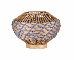 Lampka stołowa nocna sznurkowa pleciona kolor drewna owalna boho rustykalna industrialna minimalistyczna LOMVERO LE45357 Luces Exclusivas