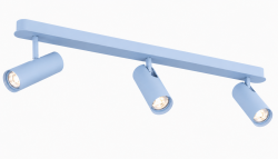 Lampa sufitowa liniowa z 3 reflektorami regulowana niebieska minimalistyczna uniwersalna LINCA 6370 Argon