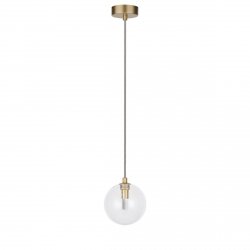 Złota molekularna lampa wisząca transparentny szklany klosz 12cm BUBBLES 1 AZ5954 + AZ5955 Azzardo 