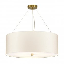 Lampa wisząca 66 cm Pearce 5 źródeł światła postarzany mosiądz jedwabny abażur minimalistyczna DL-PEARCE26-5LT-IV-AB ELSTEAD LIGHTING