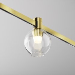 Ścieżka świetlna lampa szynowa LED aluminium mosiądz przezroczysty klosz Bubble MAYTONI TR148-1-3W2.7K-BS-DE