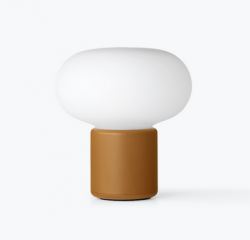 Lampka stołowa nocna przenośna okrągła żółta nowoczesna designerska dekoracyjna na komodę Karl-Johan 22013 New Works