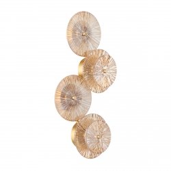 Luxusowy mosiężny kinkiet ścienny szklane bursztynowe klosze LUXIO-4 LED ST-3315-4 copper Step Into Design