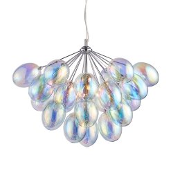 Szklana lampa wisząca okrągła opalizujące klosze molekularna artdeco designerska nowoczesna salonowa Infinity 76450 ENDON