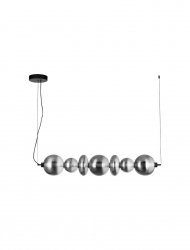 Szara owalna lampa wisząca szklana LED 40W 3000K jadalniana nad stół, wyspę