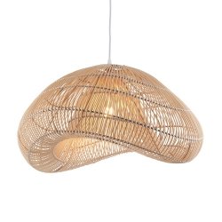 Lampa wisząca okrągła pleciona naturalna z rattanu boho designerska rustykalna Misra 109203 ENDON