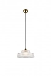 Lampa wisząca okrągły szklany klosz z wgłębieniami nowoczesna do klasycznych wnętrz ABELLA R36761052 RL
