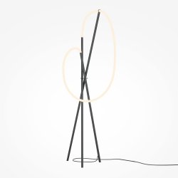 Lampa podłogowa designerska nowoczesna aluminium czarna LED możliwość ściemniania Crochet MAYTONI MOD369FL-L36B3K