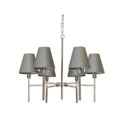 Żyrandol Lucerne - 6 źródeł światła szary abażur elegancki minimalistyczny uniwersalny LUCERNE-6LT ELSTEAD LIGHTING