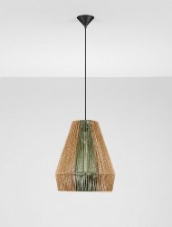 Lampa wisząca sznurkowa pleciona stożkowa boho rystykalna industrialna nad stół do salonu sypialni GRANIVO LE45348 Luces Exclusivas