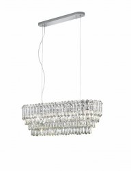 Kryształowy owalny żyrandol MALIZIA 367601006 TRIO SELECT elegancka lampa wisząca kaskadowa do salonu styl glamour