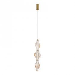 Złota lampa wisząca szklana designerska nowoczesna dekoracyjna salonowa geometryczna podłużna ELVA 18214 TK-LIGHTING