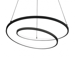 Designerska czarna lampa wisząca LED okrągła ring nowoczesna dekoracyjna Oz sp d80 on-off 2700k 342412 Ideal Lux 
