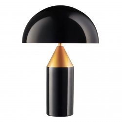 Czarna lampka stołowa nocna w kształcie grzybka żelazna klasyczna minimalistyczna uniwersalna BELFUGO MT1233-280 Step Into Design
