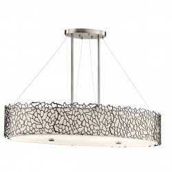 Lampa wisząca Silver Coral - 4 źródła światła Klasyczny pewter koralowy metalowy wzór okrągła nowoczesna organiczny design KL-SILVER-CORAL-ISLE KICHLER