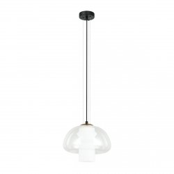 Szklana lampa wisząca Feder Italux PND-61001B-BK biały/przeźroczysty