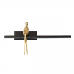 Designerski kinkiet ścienny podłużny LED czarny siedząca postać dekoracyjny AMICI ST-B3578 black Step Into Design