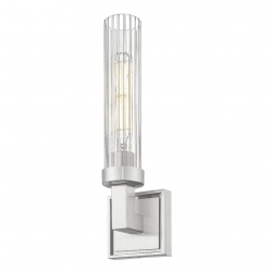 Kinkiet niklowana tubka z ryflowanego szkła minimalistyczny klasyczny dekoracyjny QUINCY W01859NS Cosmo Light