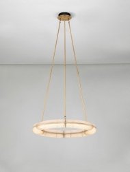 Lampa wisząca LED szklany okrąg designerska nowoczesna ściemnialna do sypialni salonu ANENTO LE45819 Luces Exclusivas