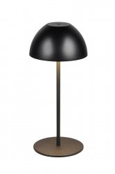 Lampka stołowa nocna LED czarna półokrągła designerska nowoczesna ściemnialna do pokoju dziecięcego ORTIZ IP44 R55601132 Rl
