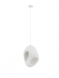 Nowoczesna biała lampa wisząca owalny klosz minimalistyczna uniwersalna skandynawska LONTIZA LE45332 Luces Exclusivas