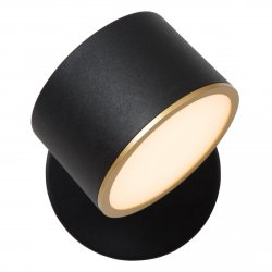 Nowoczesny kinkiet ścienny LED czarny okrągły uniwersalny minimalistyczny metalowy ściemnialny GIAN 44217/08/30 Lucide