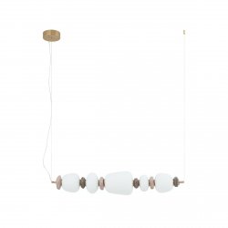 Ceramiczna designerska brązowo szara lampa wisząca CERAMIC HORIZONTAL LED 26W 11699 Nowodvorski Lighting listwa nad stół wyspę