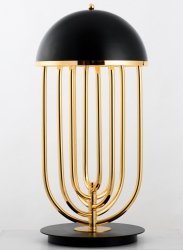 Czarno-złota lampka stołowa nocna dekoracyjna designerska nowoczesna art deco geometryczna DOLCE VITA ST-1602 black Step Into Design