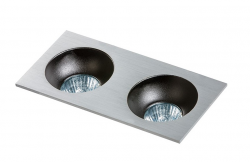 Nowoczesna oprawa sufitowa podtynkowa wpuszczana w sufit 2-płomienna aluminiowa + czarny HUGO 2 AZ1737 + 2 x AZ0823 Azzardo
