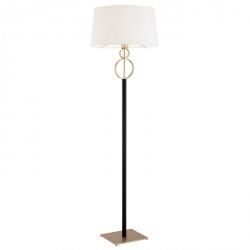 Designerska Czarna Lampa Stojąca Podłogowa Abażurowa Złote Obręcze PERSEO 8309 ARGON
