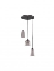Klasyczna lampa wisząca potrójna LED różowe szklane klosze różne kształty minimalistyczna uniwersalna dekoracyjna nad stół TAVENCO LE45213 Luces Exclusivas
