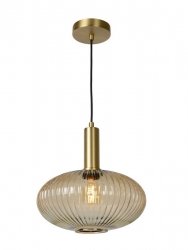 Nowoczesna designerska lampa wisząca szklany bursztynowy klosz MALOTO 45386/30/62 Lucide