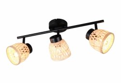 Lampa sufitowa plafon pleciona bambusowa kolor naturalny potrójna owalna boho rystykalna industrialna minimalistyczna LAURENT R86093032 Rl