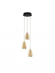 Nowoczesna lampa wisząca LED potrójna owalna złoty szklany klosz uniwersalna klasyczna możliwość ściemniania Luces Exclusivas