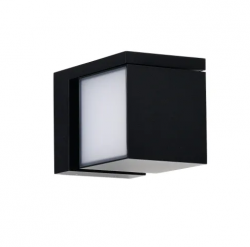 Nowoczesny czarny kinkiet elewacyjny LED o geometrycznej formie regulowany IP54 Azzardo CUBIC AZ6688 18W 4000K