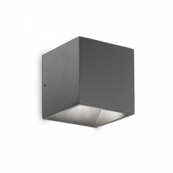 Minimalistyczny Antracytowy Kinkiet Ogrodowy Kwadratowy RUBIK 247083 IDEAL LUX