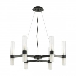 Industrialna czarna lampa wisząca szklane klosze tuba klasyczna minimalistyczna uniwersalna CANDELA-6 DN1505-6 black Step Into Design
