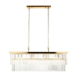 Szklana lampa wisząca glamour mosiężna podłużna designerska nowoczesna Conaston 115950 ENDON