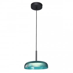 Designerska zielona lampa wisząca COLLE Italux PND-48529-BK-BLU nad wyspę jadalniana Art Deco
