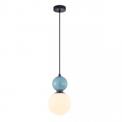 Designerska Lampa wisząca Italux Mastal PND-36603-1M-BK-BLU Czarno-Niebieski