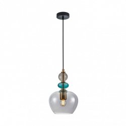 Designerska Lampa Wisząca Szklana Dymiony Klosz BUSCO PND-30263-1A-BRO-SG ITALUX