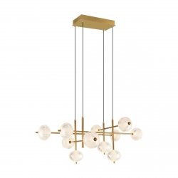 Dekoracyjna złota lampa wisząca LED geometryczna molekularna nad stół wyspę z możliwością ściemniania GALATEA DU31350/63W Zumaline