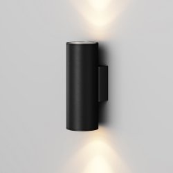 Nowoczesny kinkiet elewacyjny zewnętrzny minimalistyczny metalowy grafitowy tuba podświetlający ścianę Shim MAYTONI O303WL-L24GF3K
