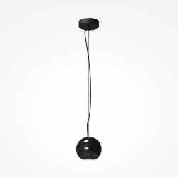 Lampa wisząca czarna marmurowa kula designerska dekoracyjna minimalistyczna Basic Texture MOD461PL-01B Maytoni